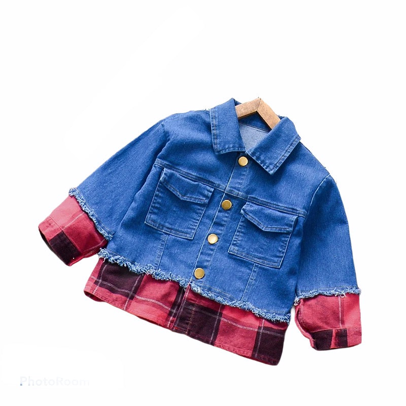 Retro Plaid Denim Jacket