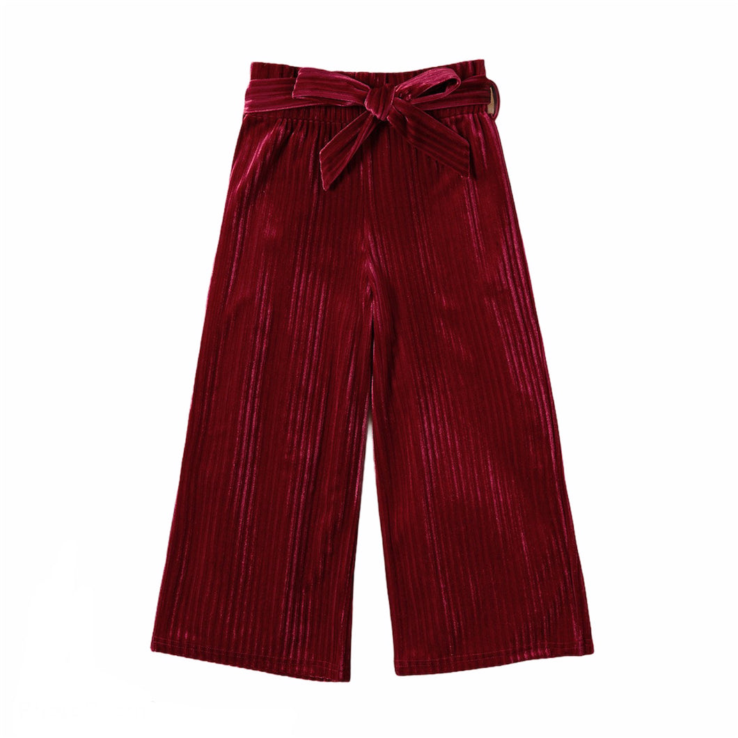 Burgundy Wide Leg Trousers