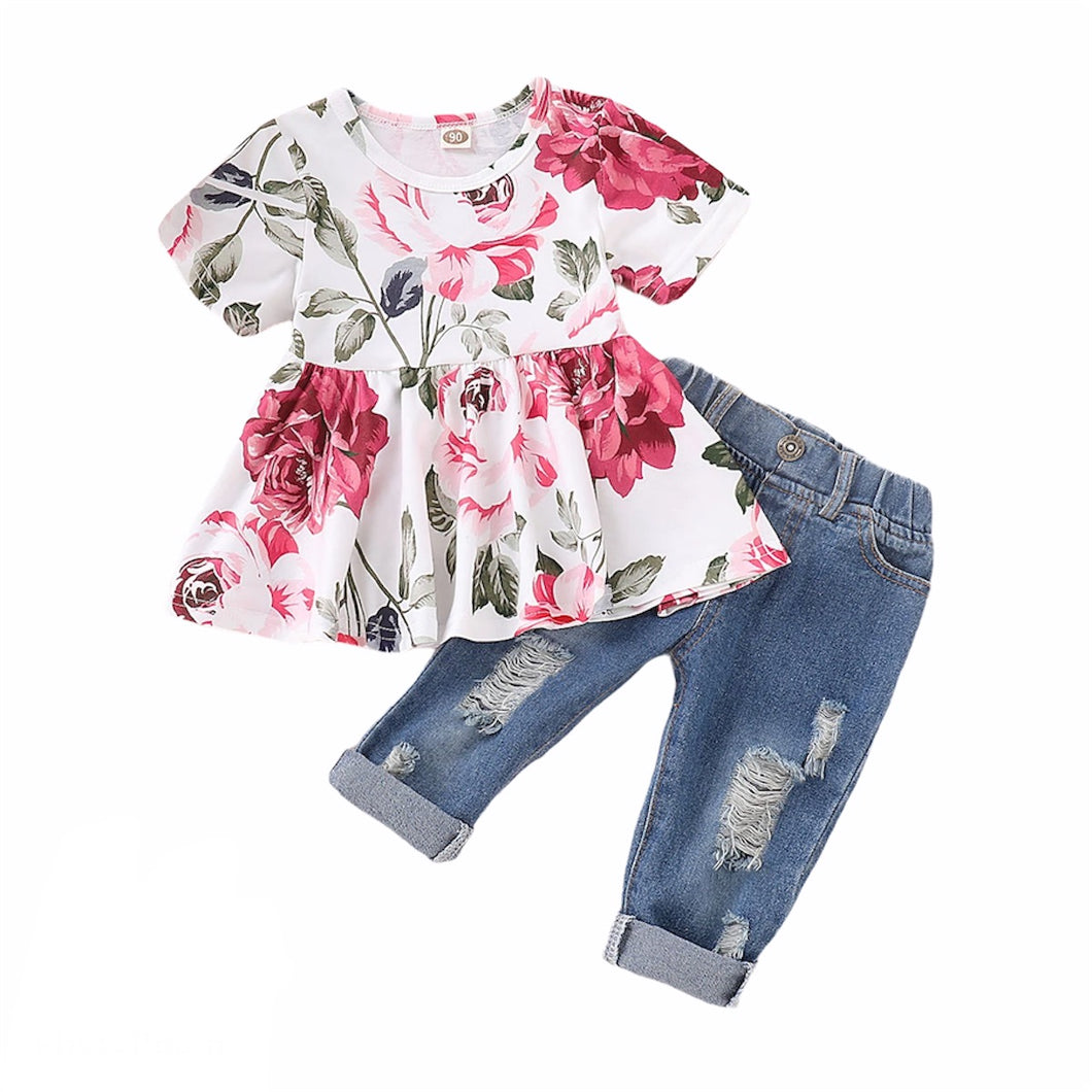 Sandra Floral Top & Jeans Set