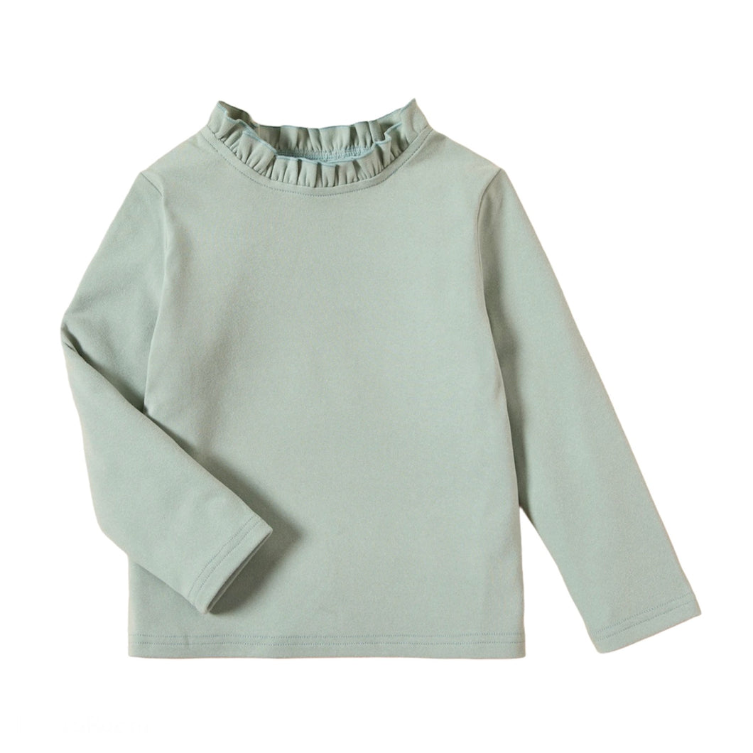 Mint Green Ruffle Neck Top