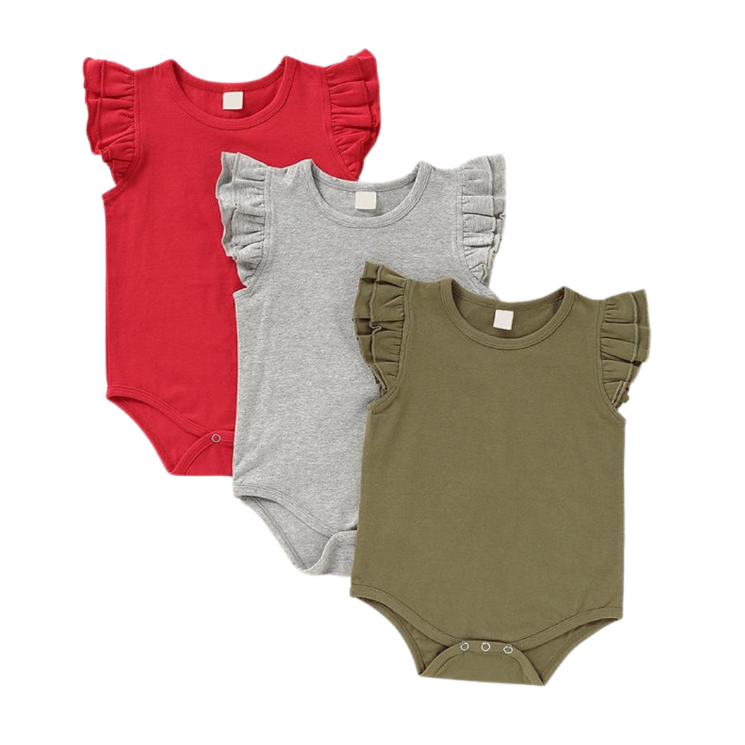 3 Pack Basic Bodysuit